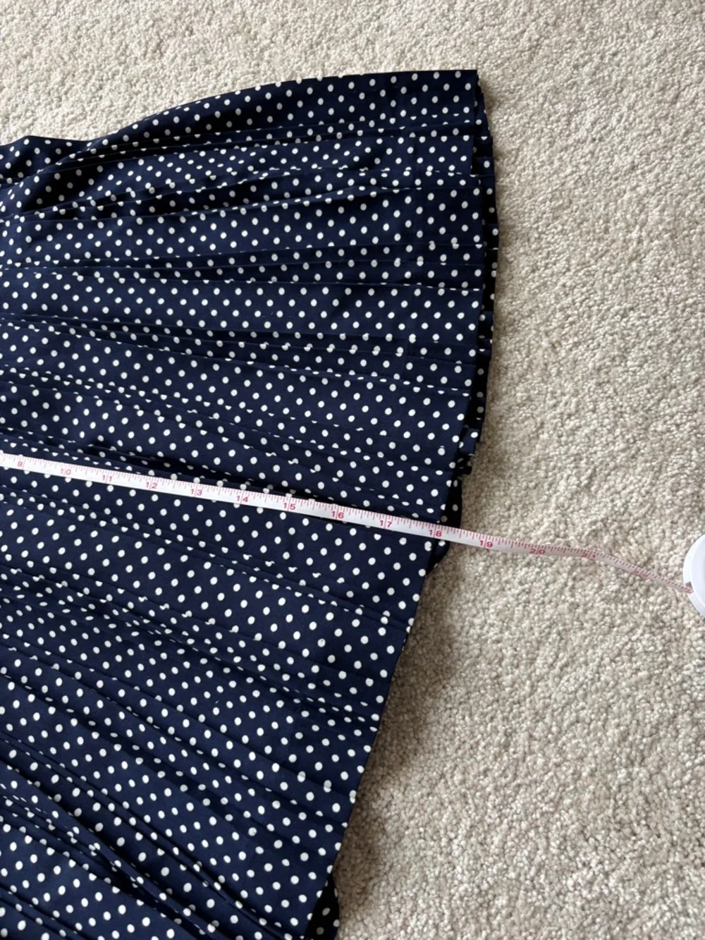 J. Crew Navy and White Polka Dot Skater Skirt